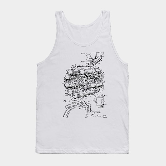 aircraft propulsion system and power unit Vintage Patent Hand Drawing Tank Top by TheYoungDesigns